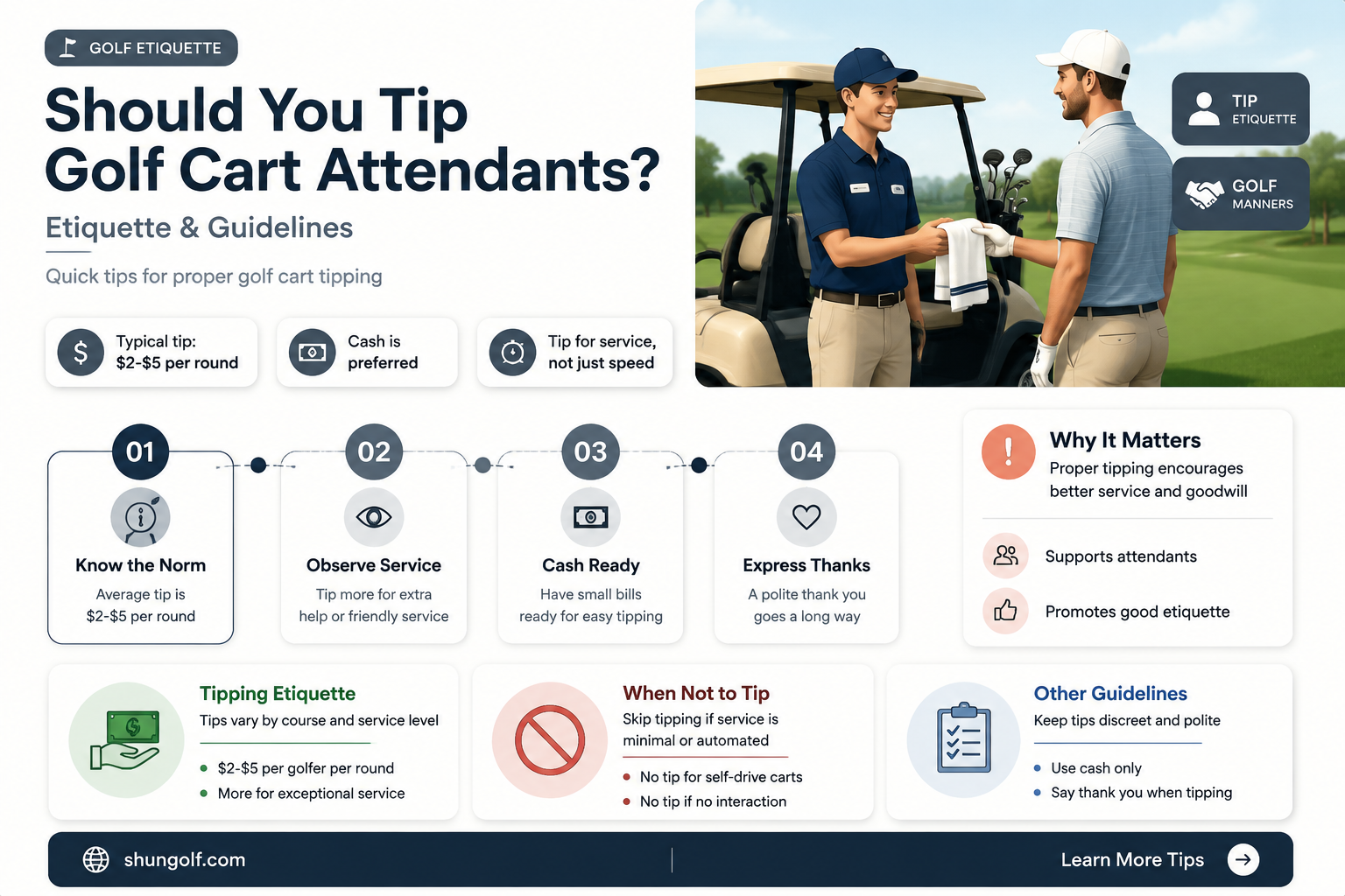 are golf cart attendant tips