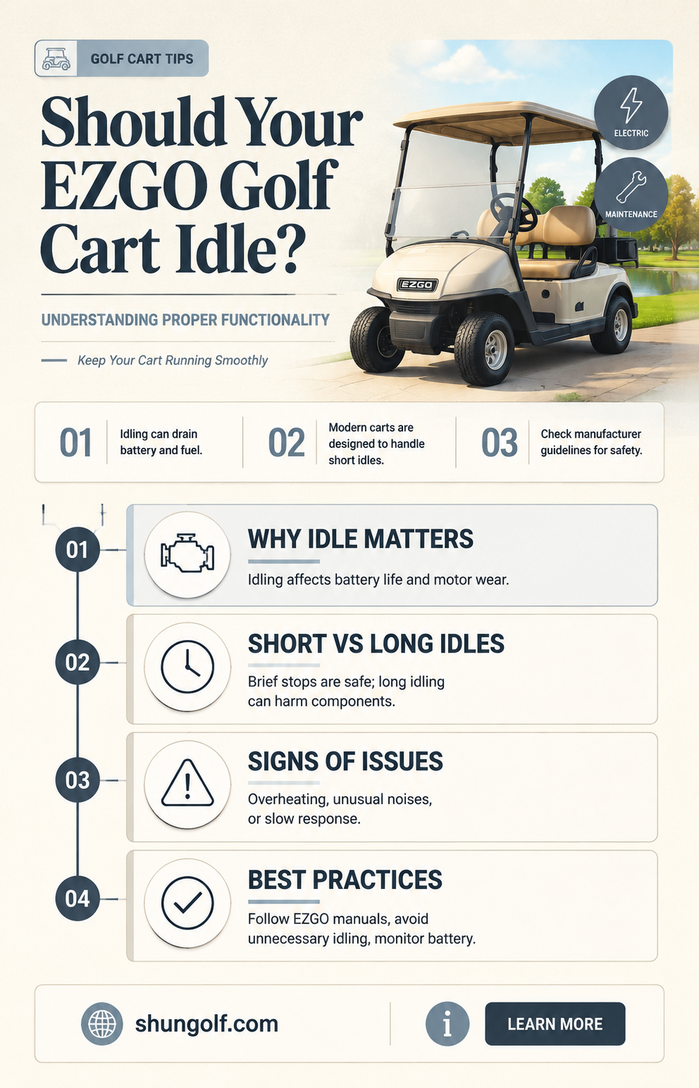 are ezgo golf carts supposed to idle