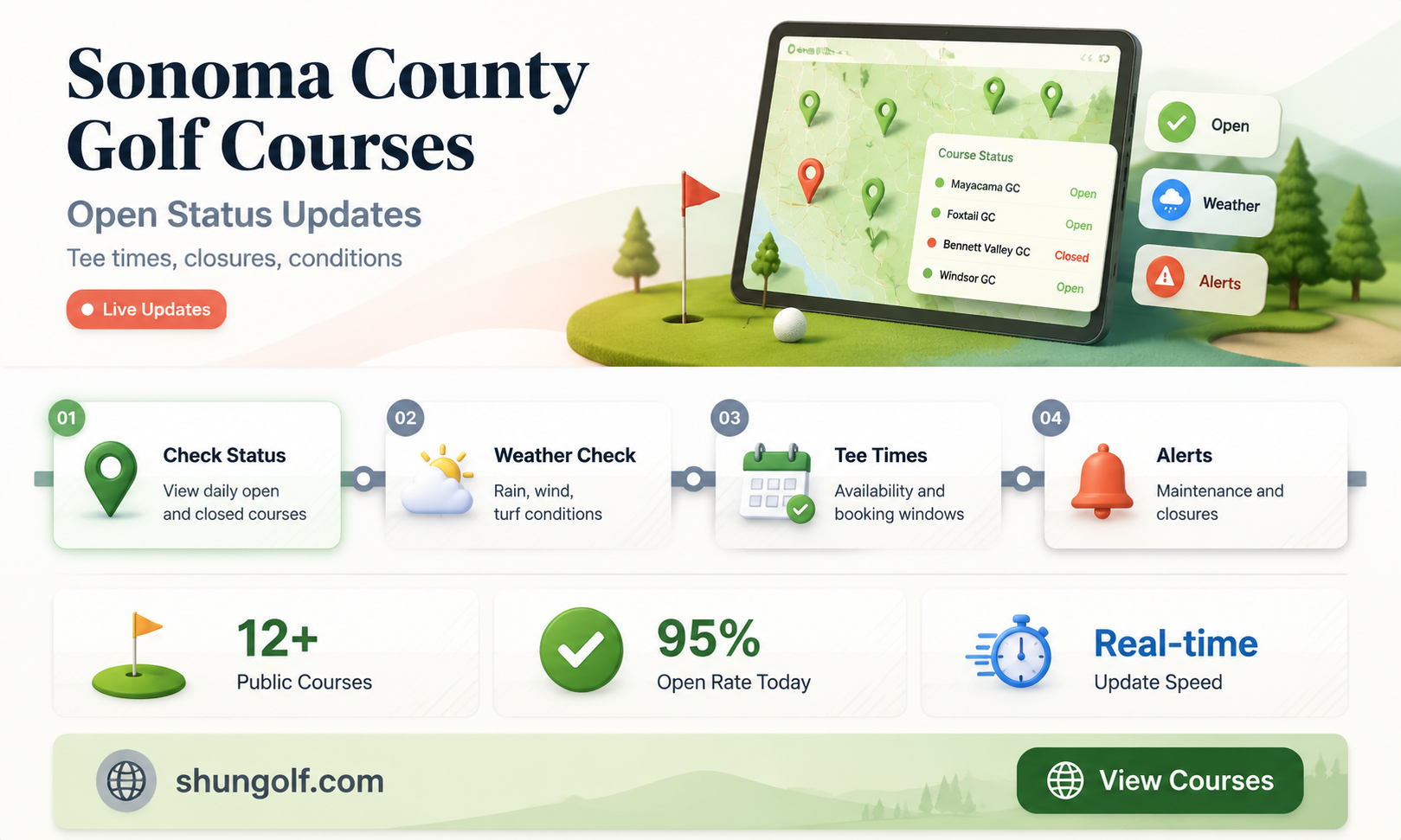 are golf courses open in sonoma county