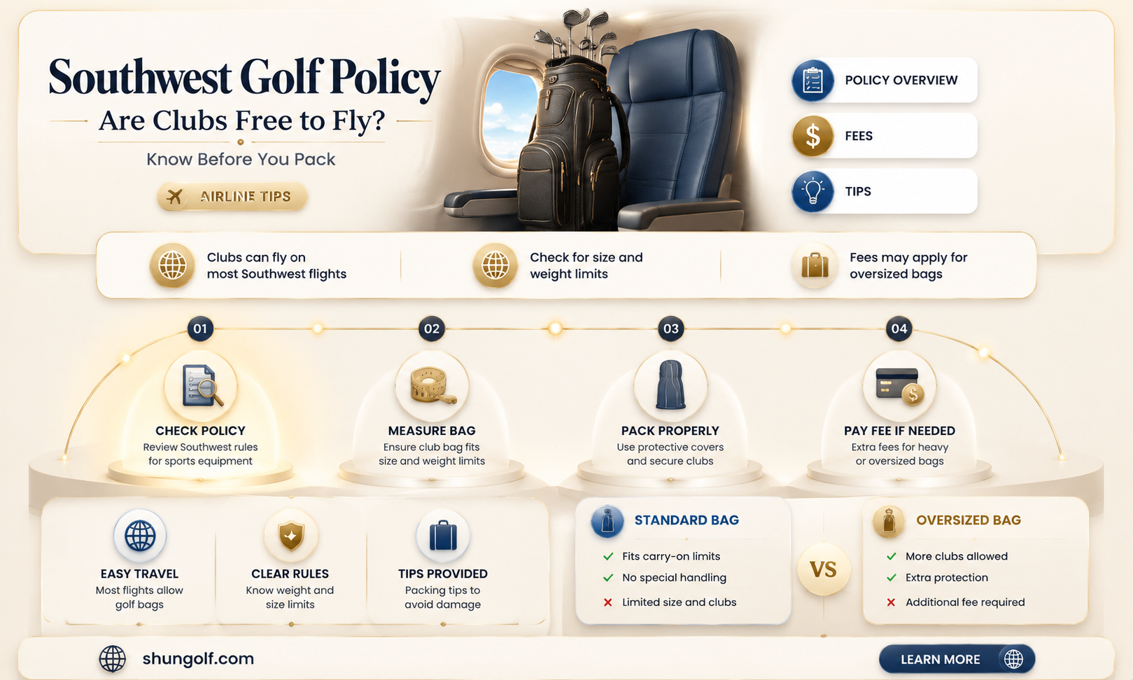 are golf clubs free on southwest