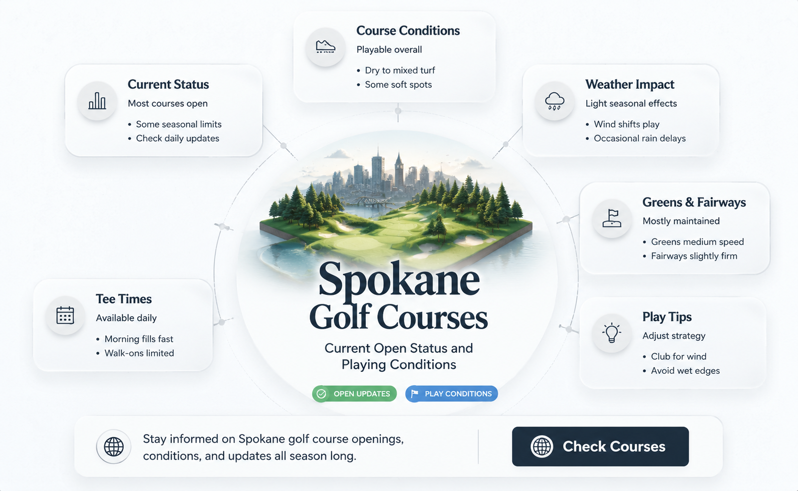 are golf courses open in spokane