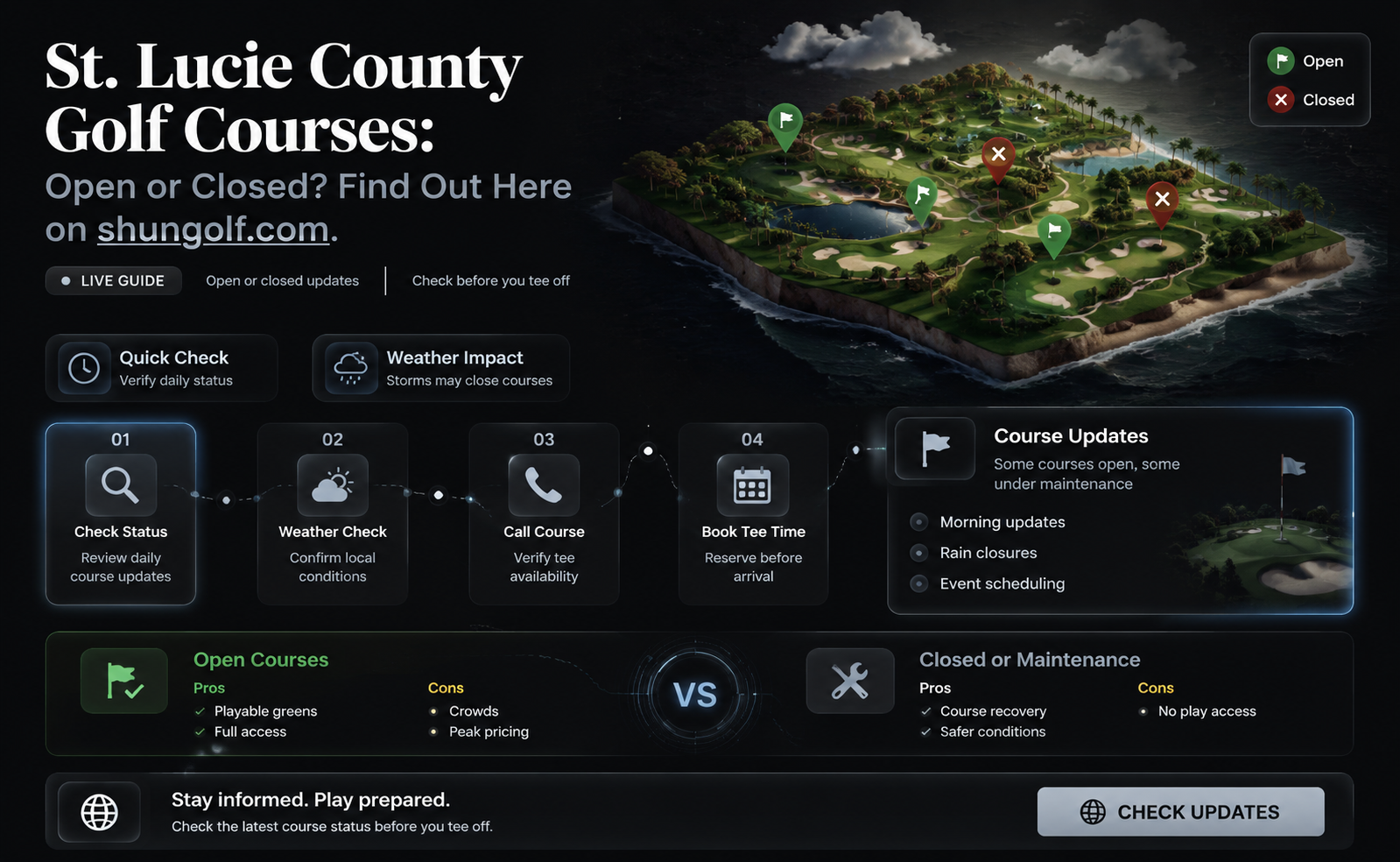 are golf courses open in st lucie county