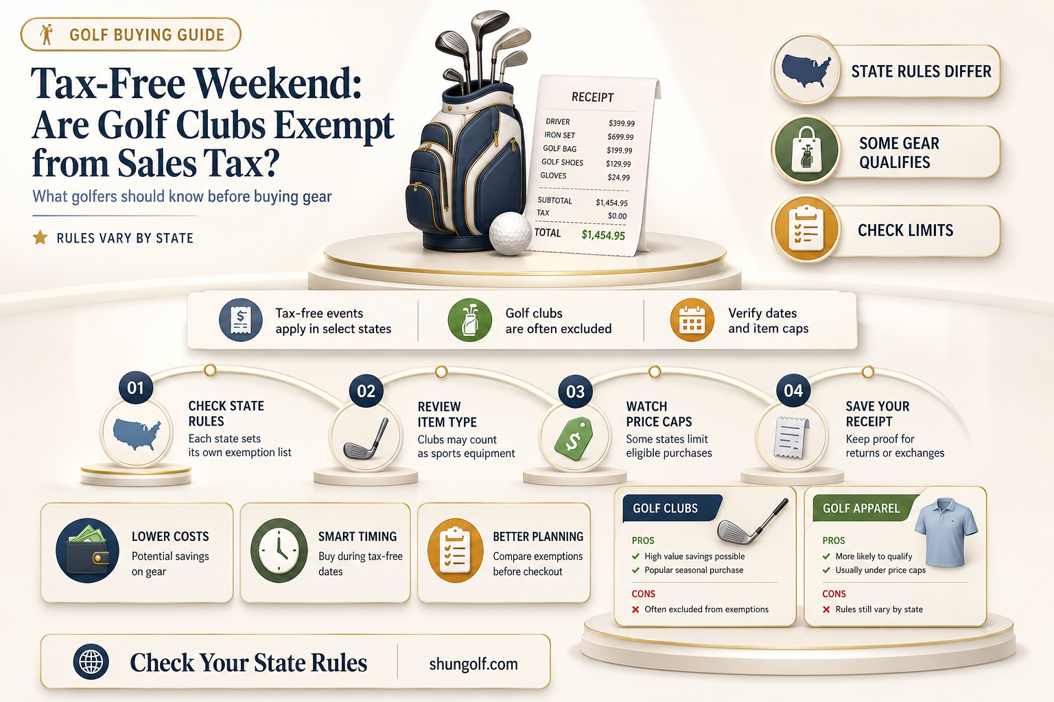 are golf clubs tax free for tax free weekend