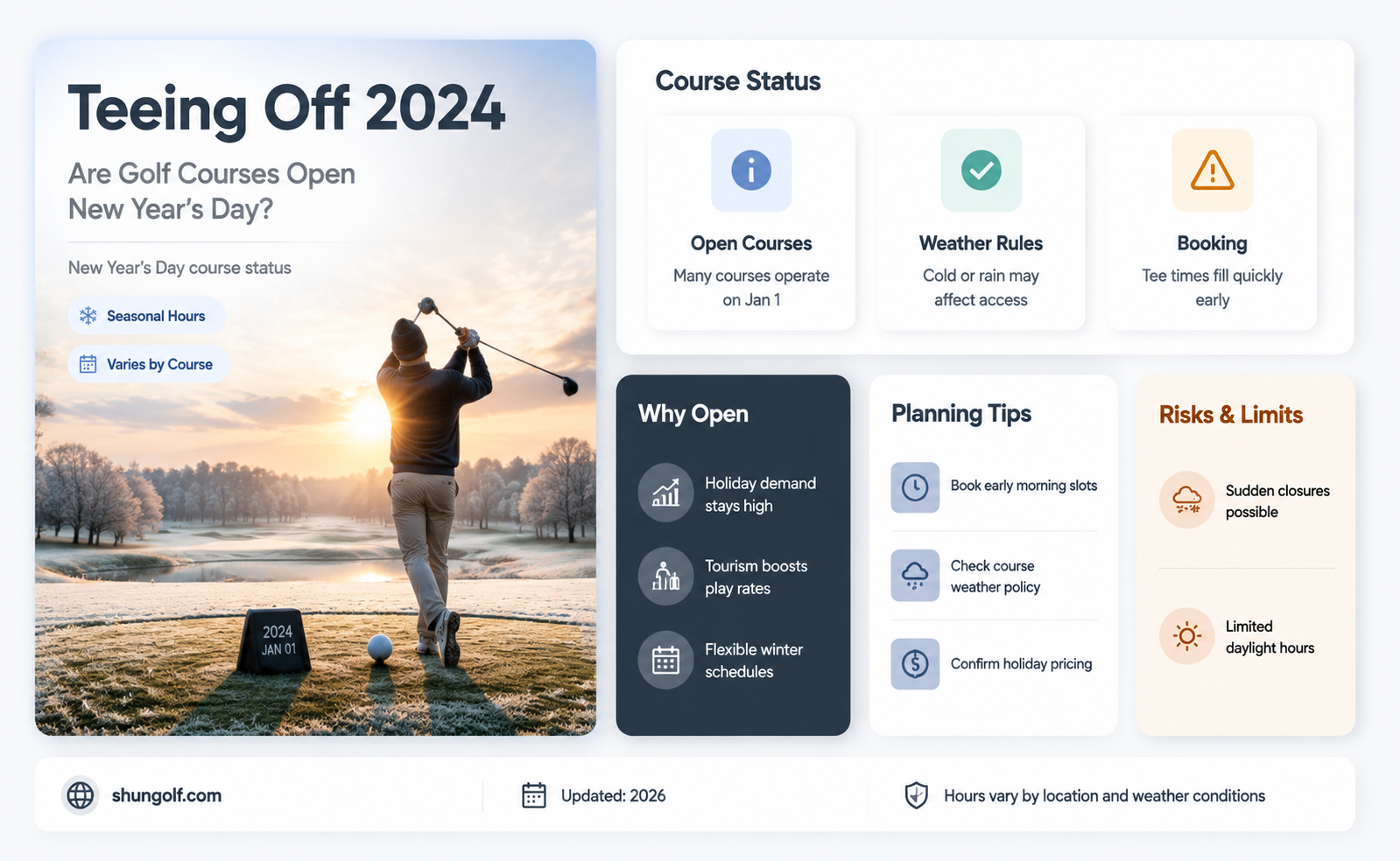 are golf courses open new year