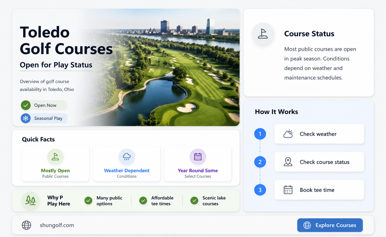 are golf courses open in toledo ohio