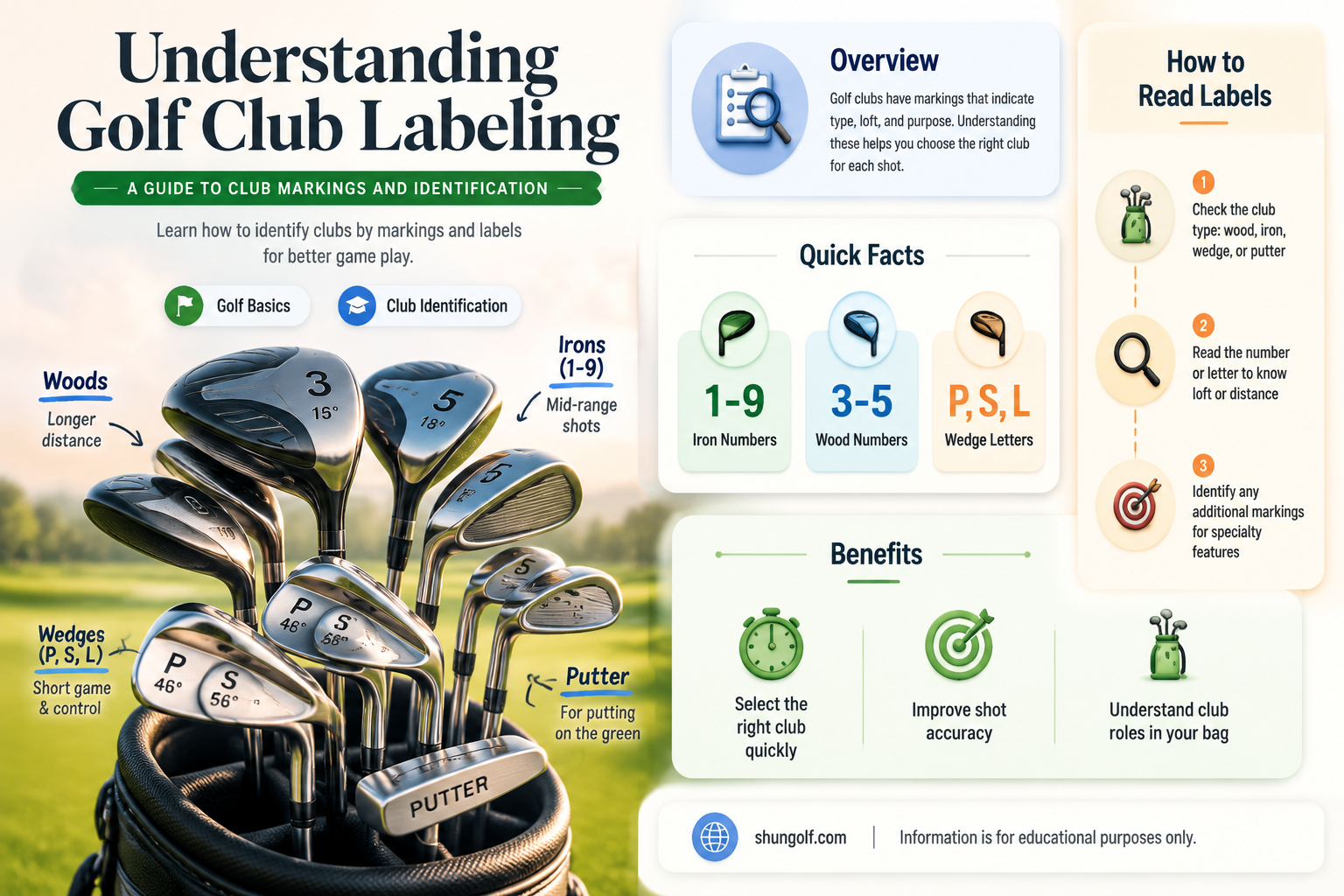 are golf clubs labeled