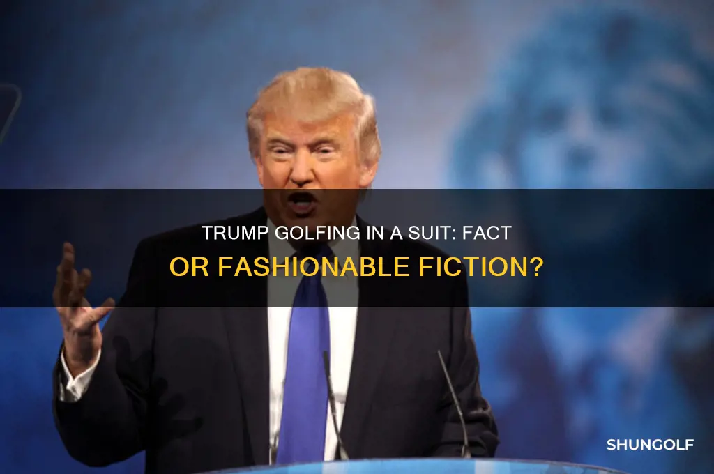 was trump golfing in a suit