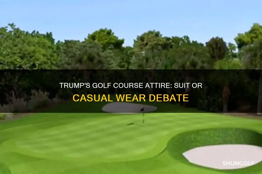 was trump wearing a suit at golf course
