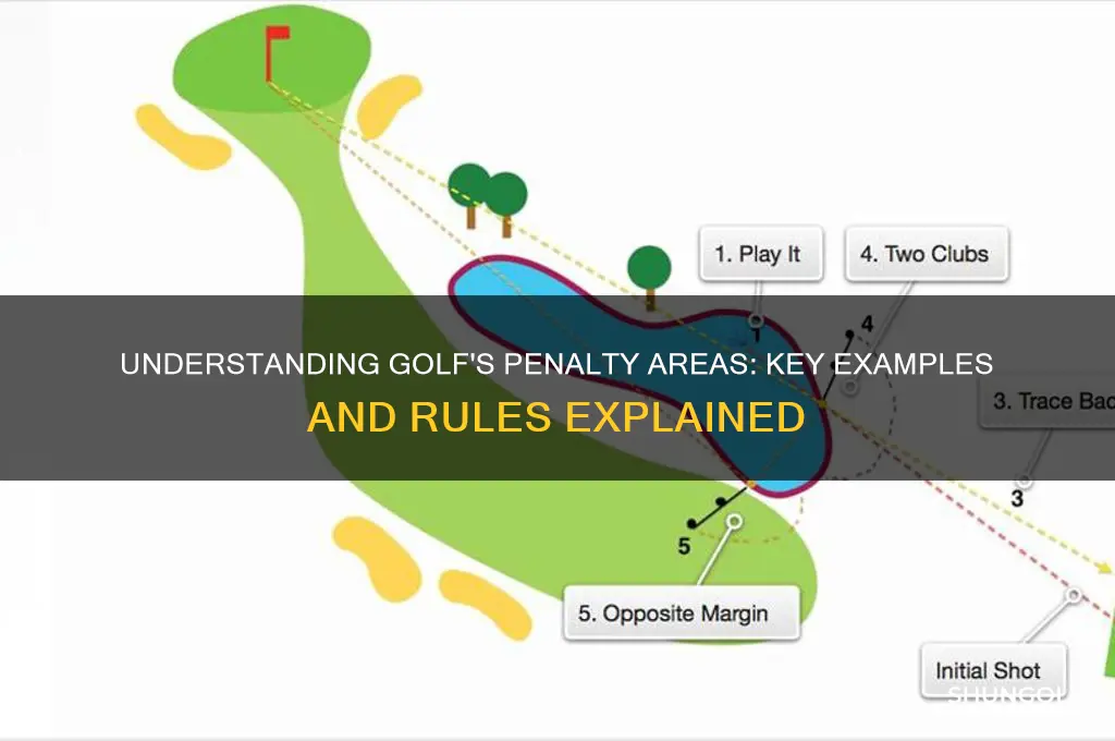 what are examples of penalty areas in golf