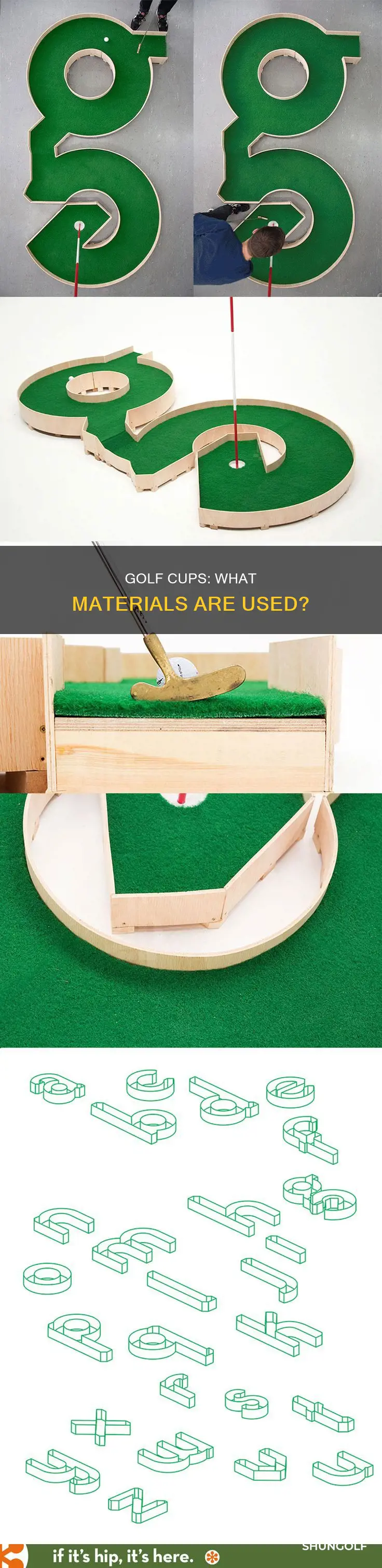 what are golf cups made of