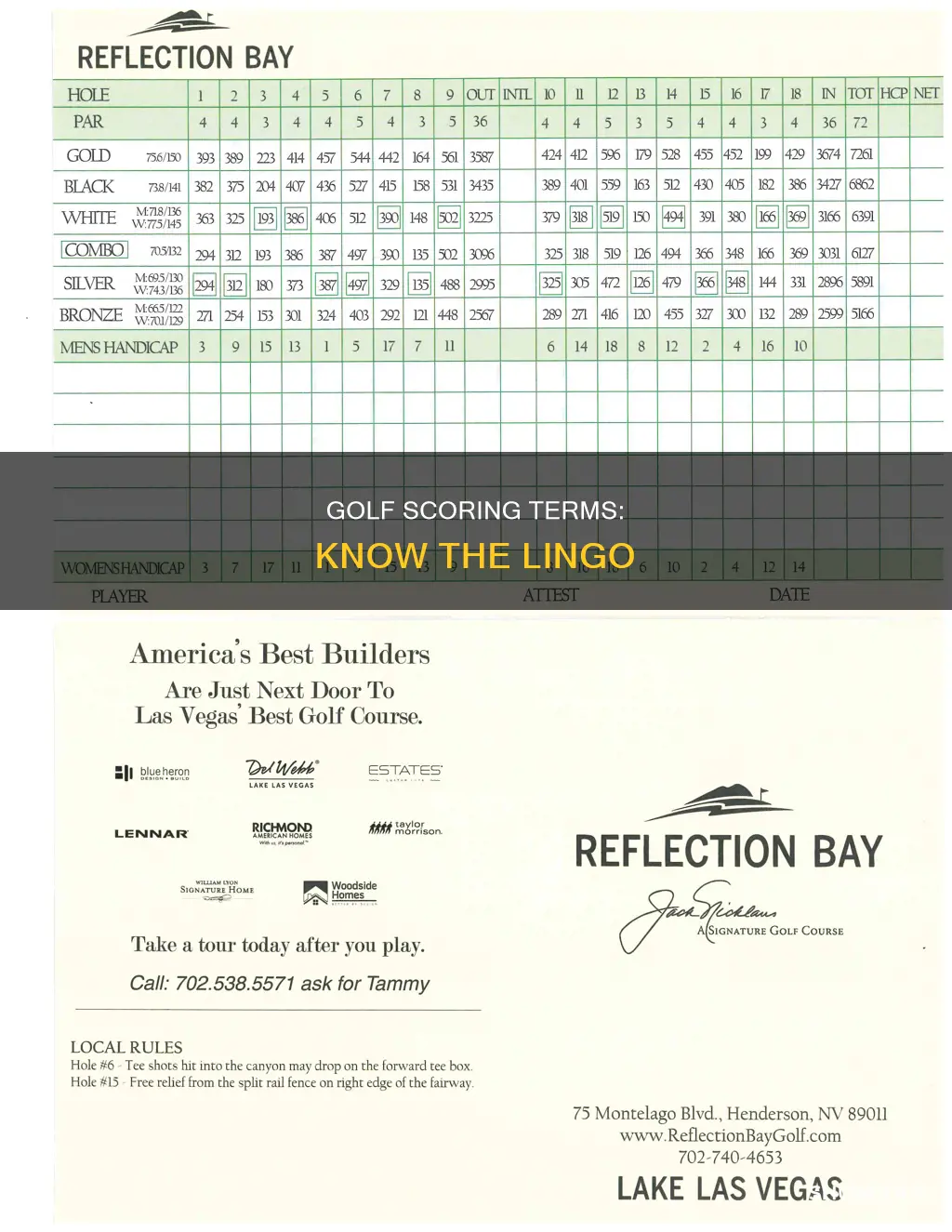 what are golf scoring terms