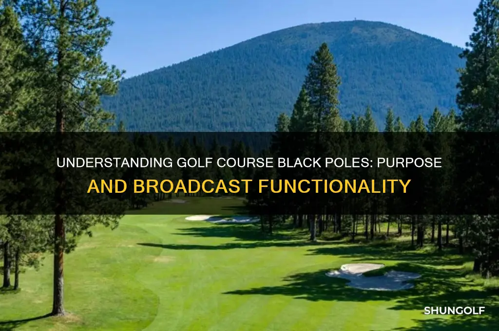 what are the black poles on a golf course broadcast