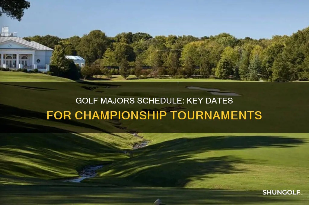 what are the dates for golf majors