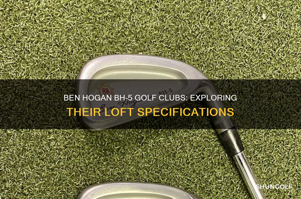what are the lofts of ben hogan bh-5 golf clubs