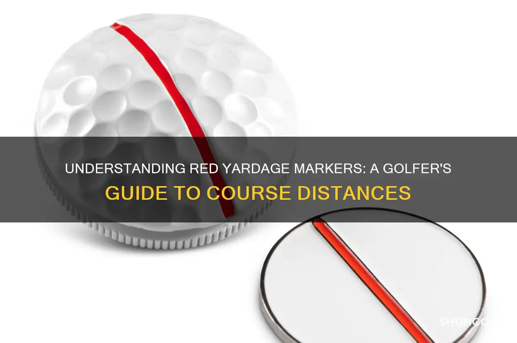 what are the red yardage markers on a golf course