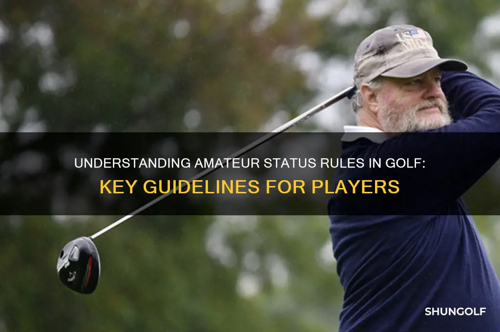what are the rules of amature statues in golfing