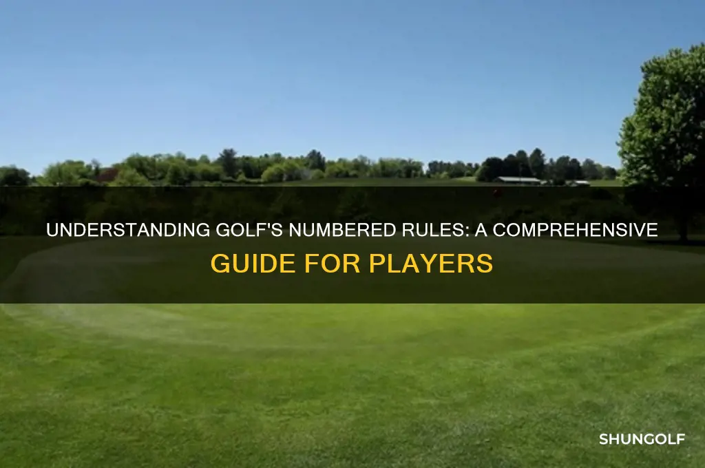 what are the rules of golf numbered