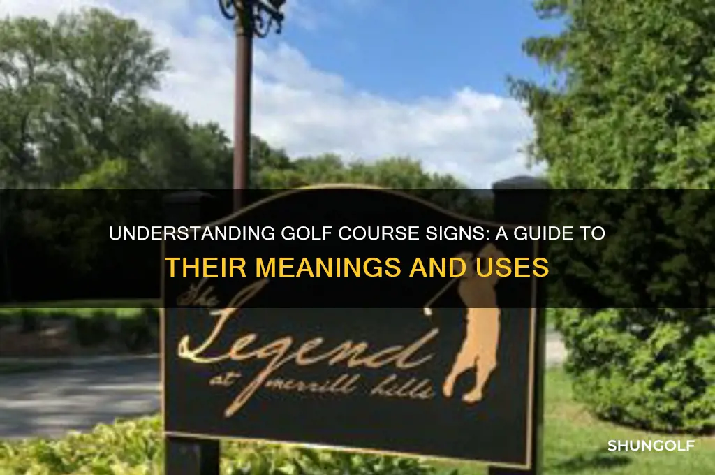 what are the those signs on a golf course