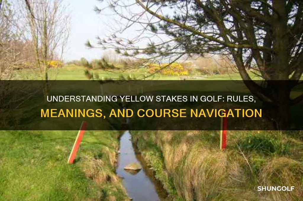 what are the yellow stakes in golf