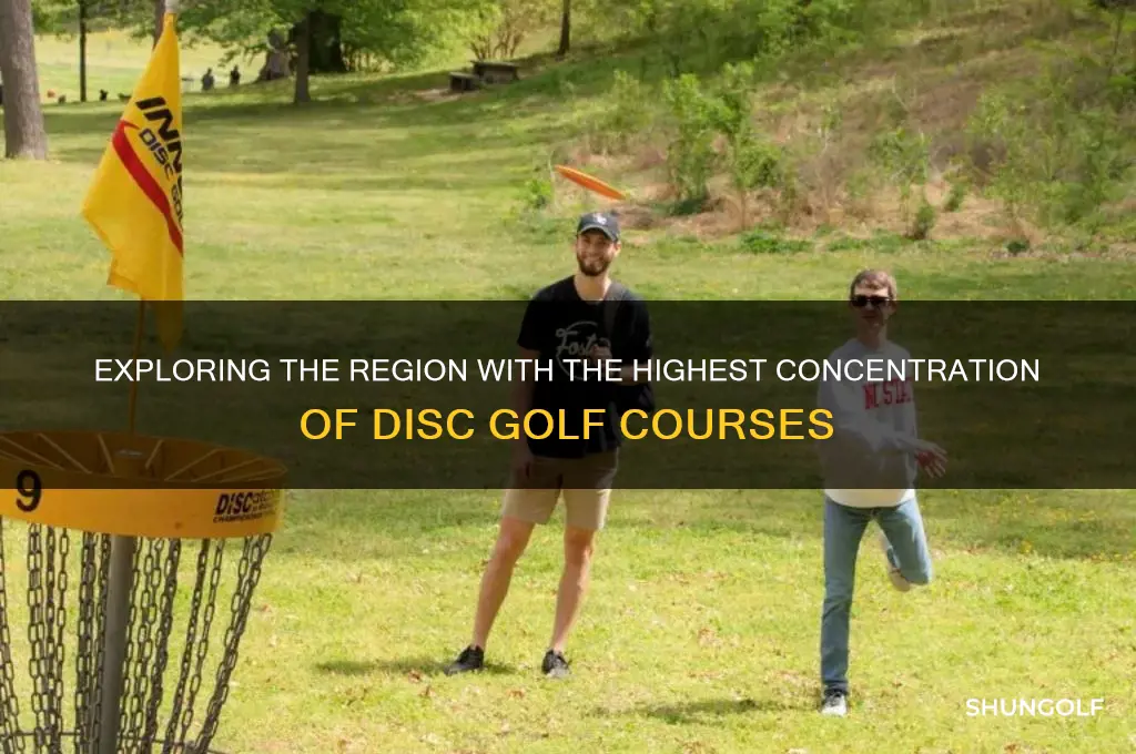 what area has the most disc golf course