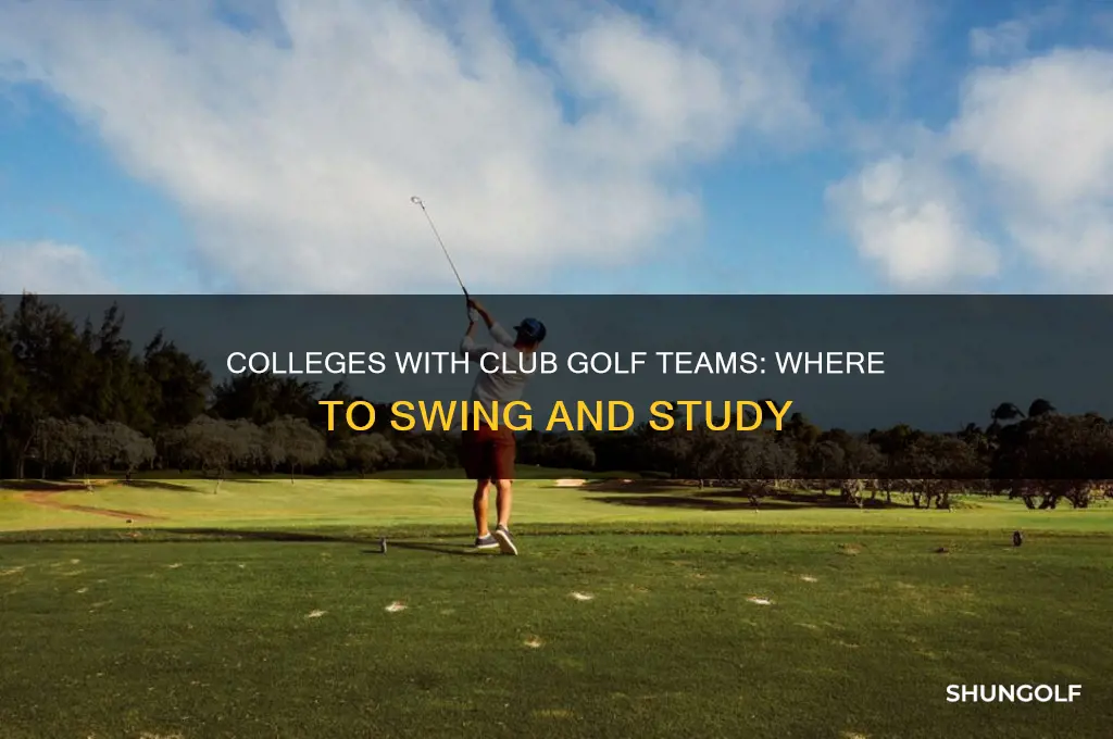 what colleges have a club golf team