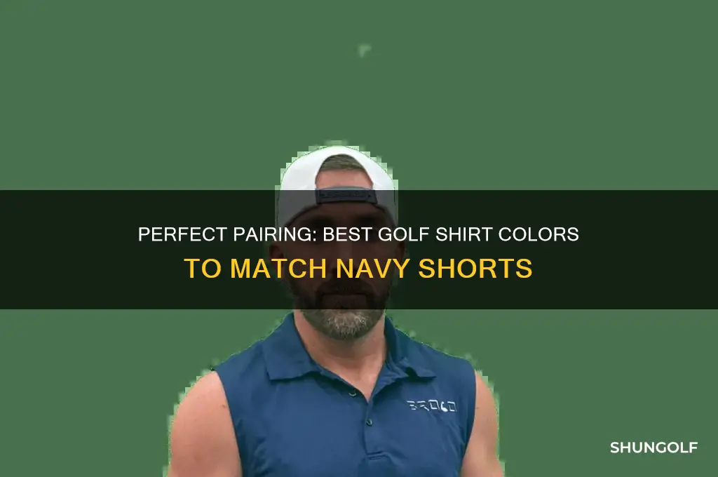 what color golf shirt with navy shorts