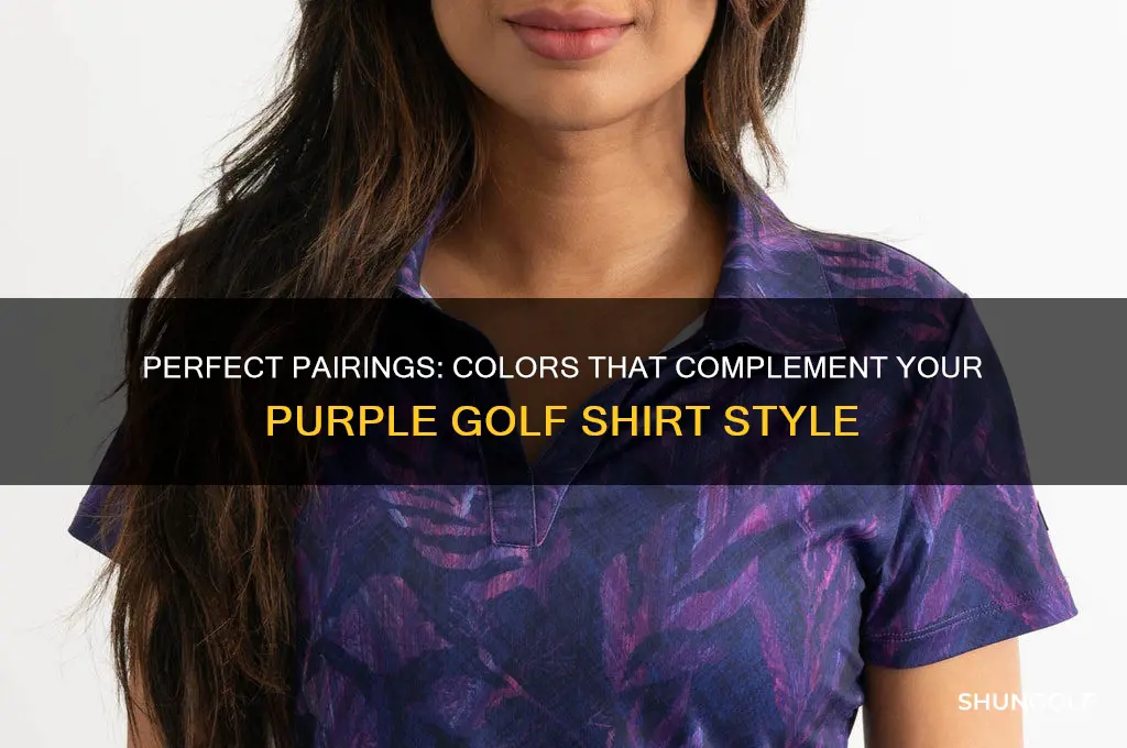 what colors match with purple golf shirt