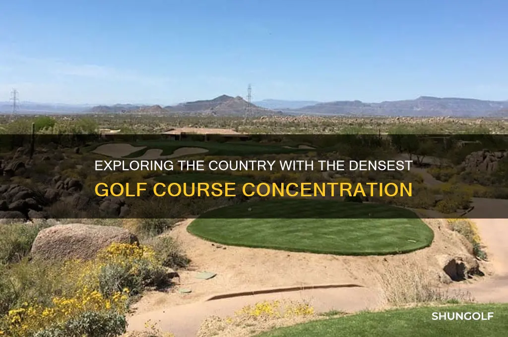 what country has the most golf courses per square mile