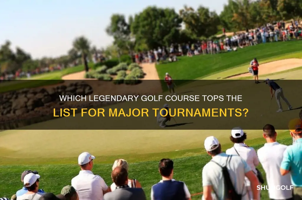 what course has hosted the most major golf tournaments