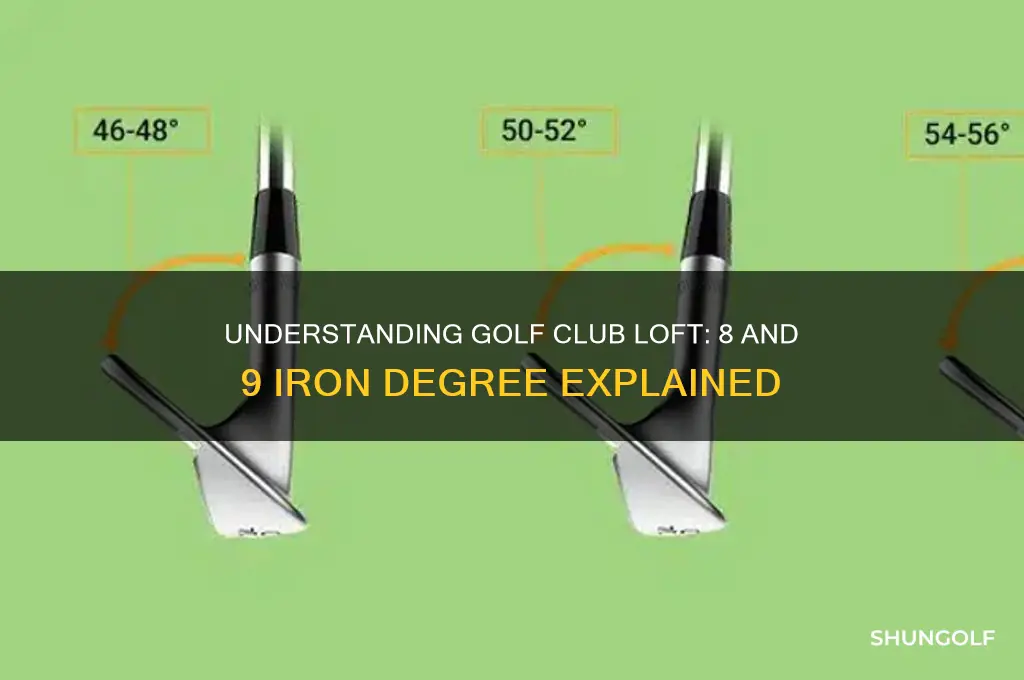 what degree is 8 and 9 iron golf club