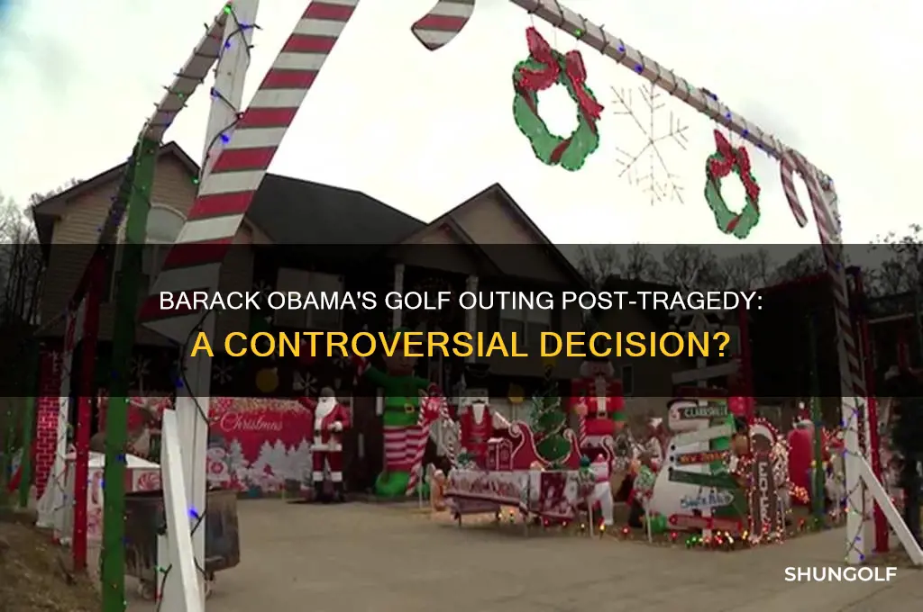 what did barack go golfing after tragedy