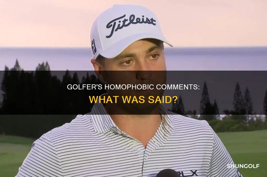 what did golfer say homophobic