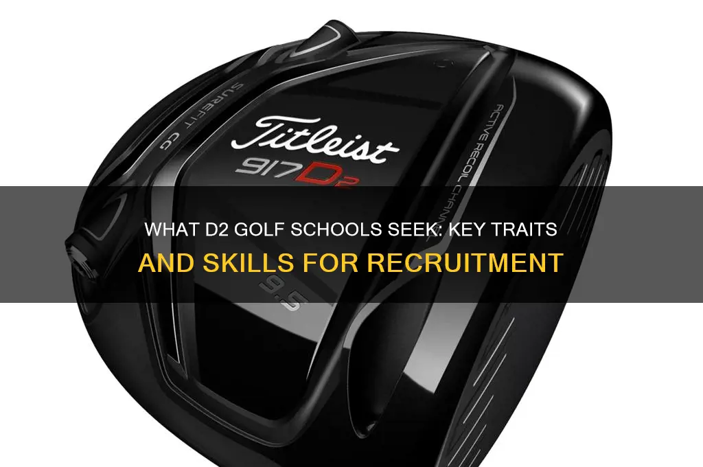 what do d2 golf schools look for
