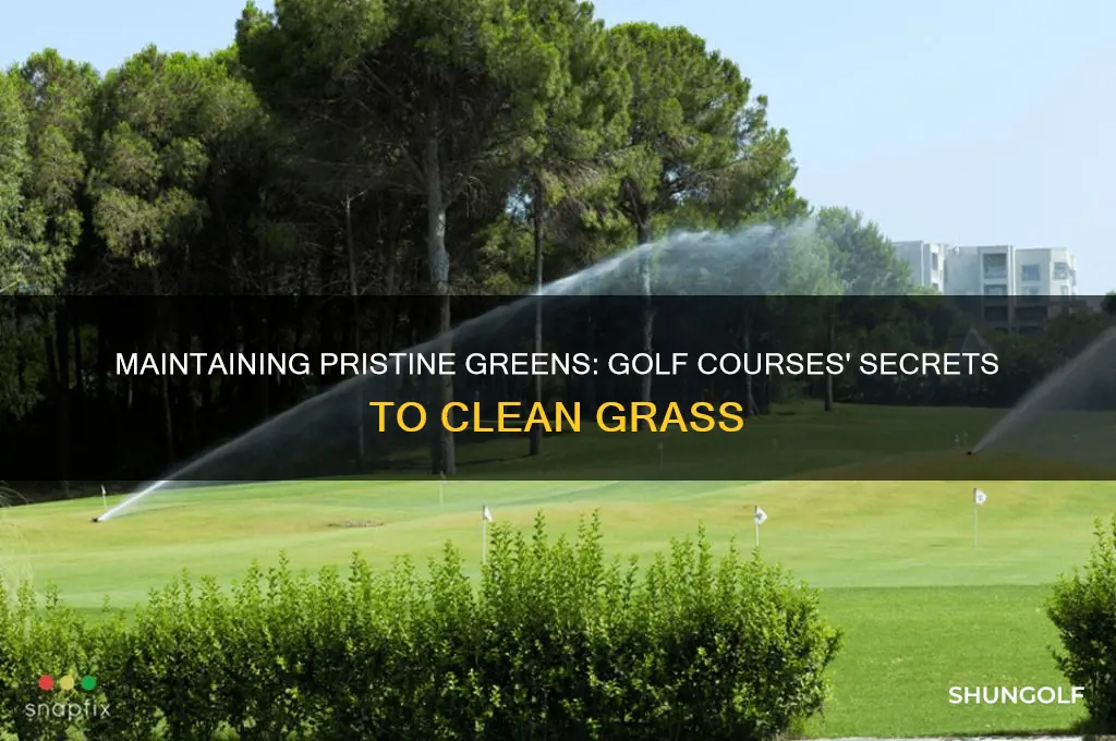 what do golf courses use to keep the grass clean