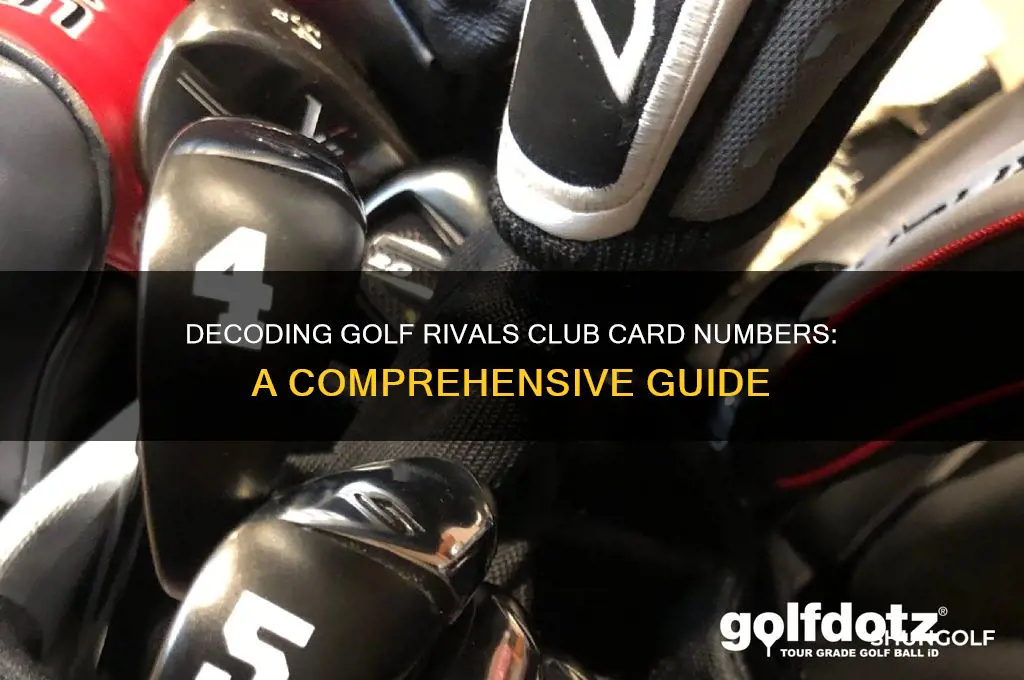 what do the numbers mean on golf rivals club cards