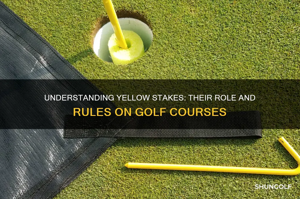 what do yellow stakes mean on a golf course