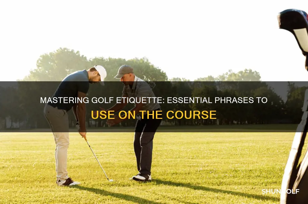 what do you say when you golf