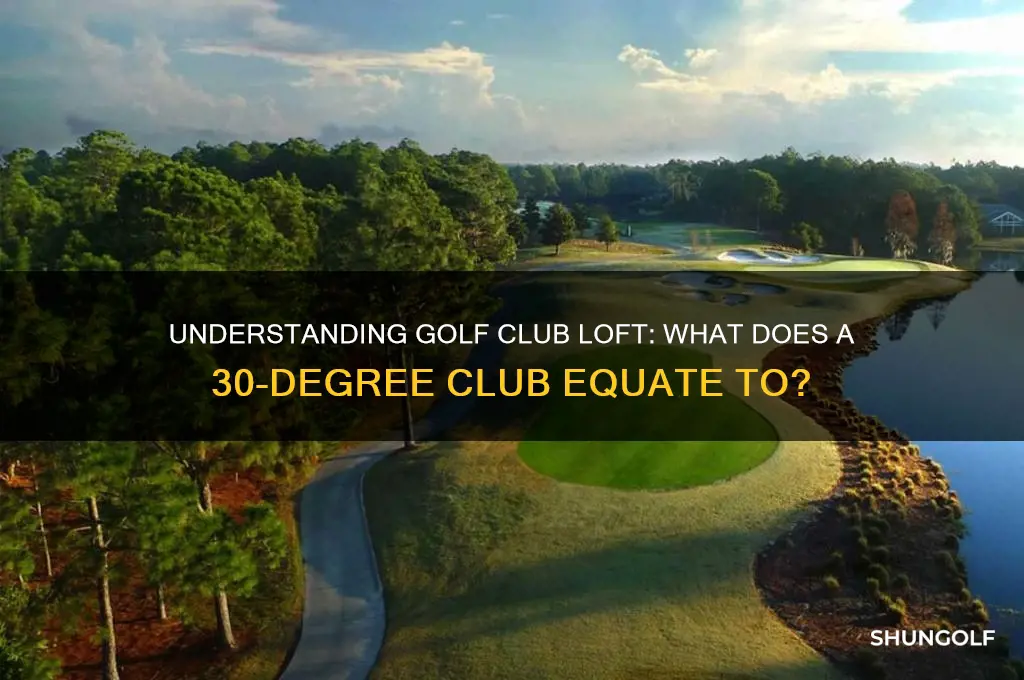 what does a 30 degree golf club equate to