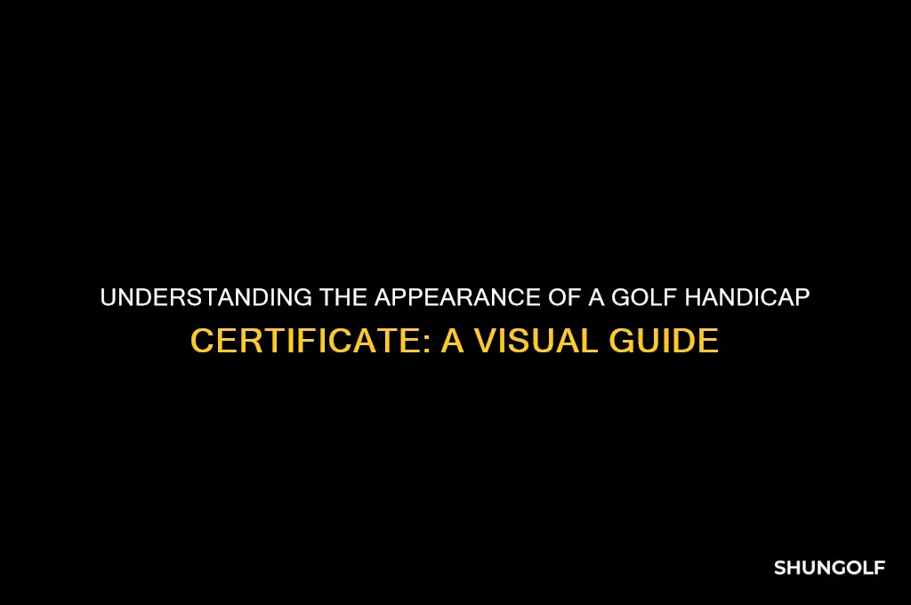 what does a golf handicap certificate look like