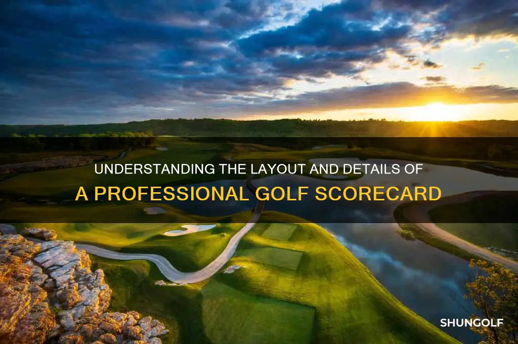 what does a pro golf scorecard look like