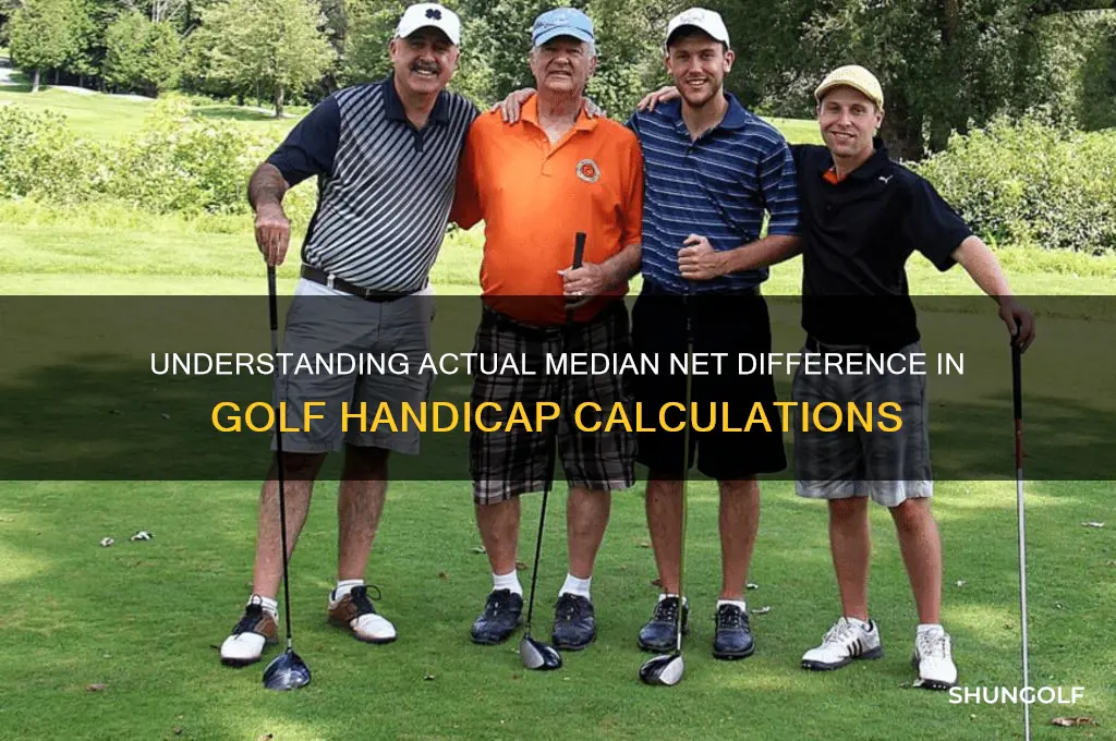 what does actual median net difference mean in golf handicap