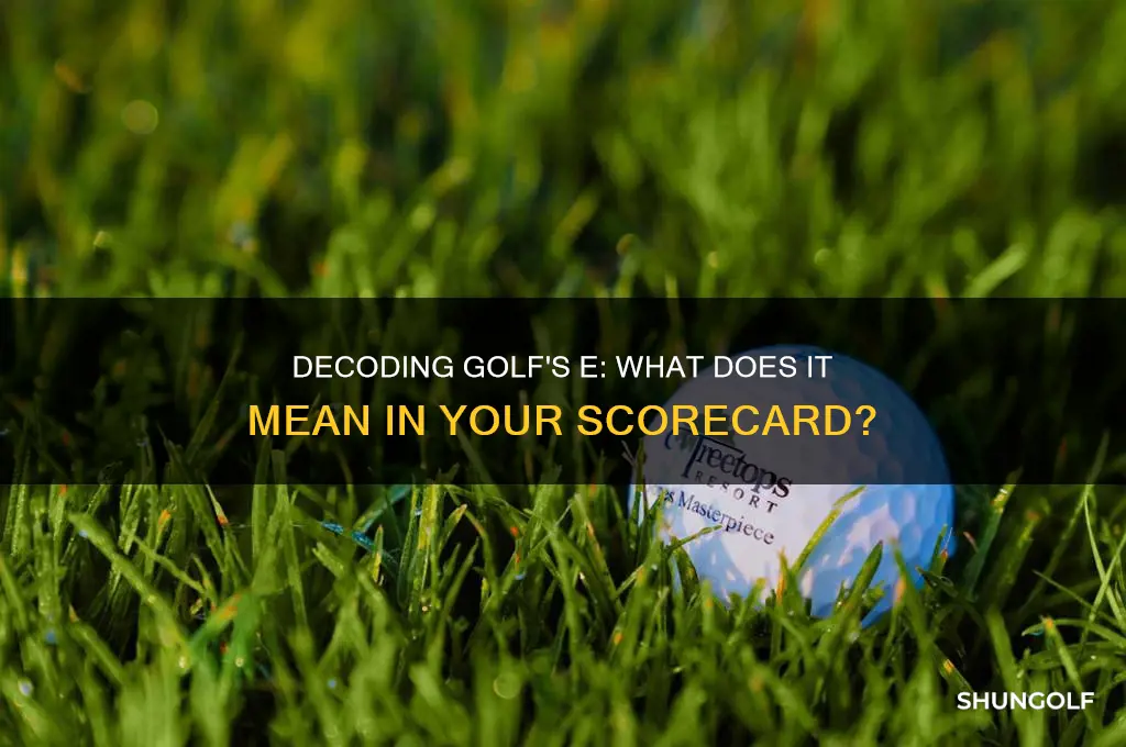 what does e stand for in golf score