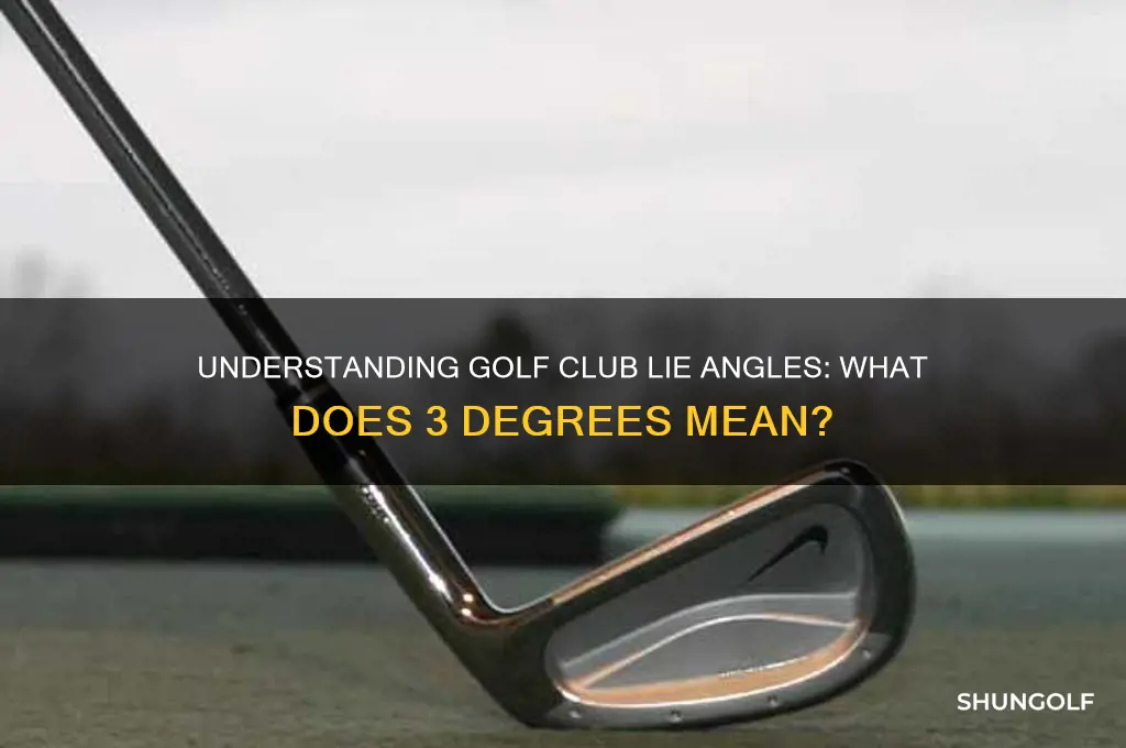 what does golf club lie 3 degrees mean