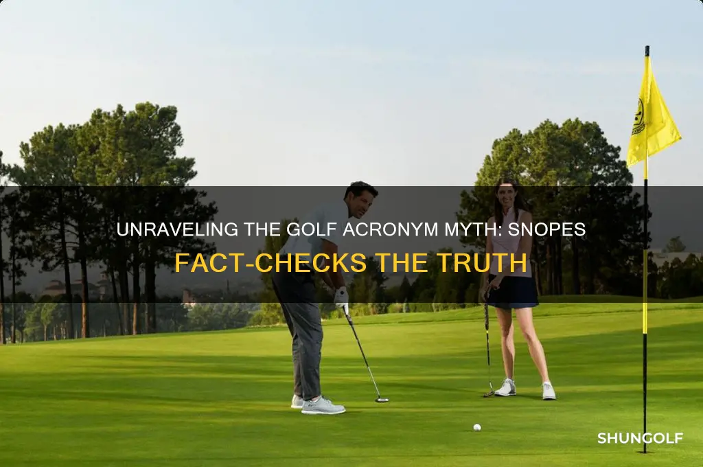 what does golf really stamnd for snopes