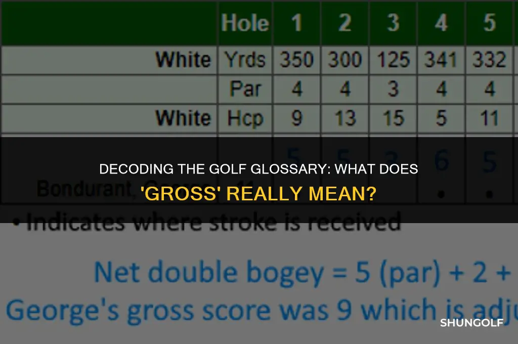 what does gross mean in golf