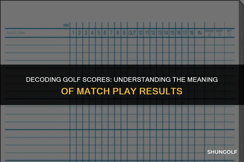 what does match score mean in golf