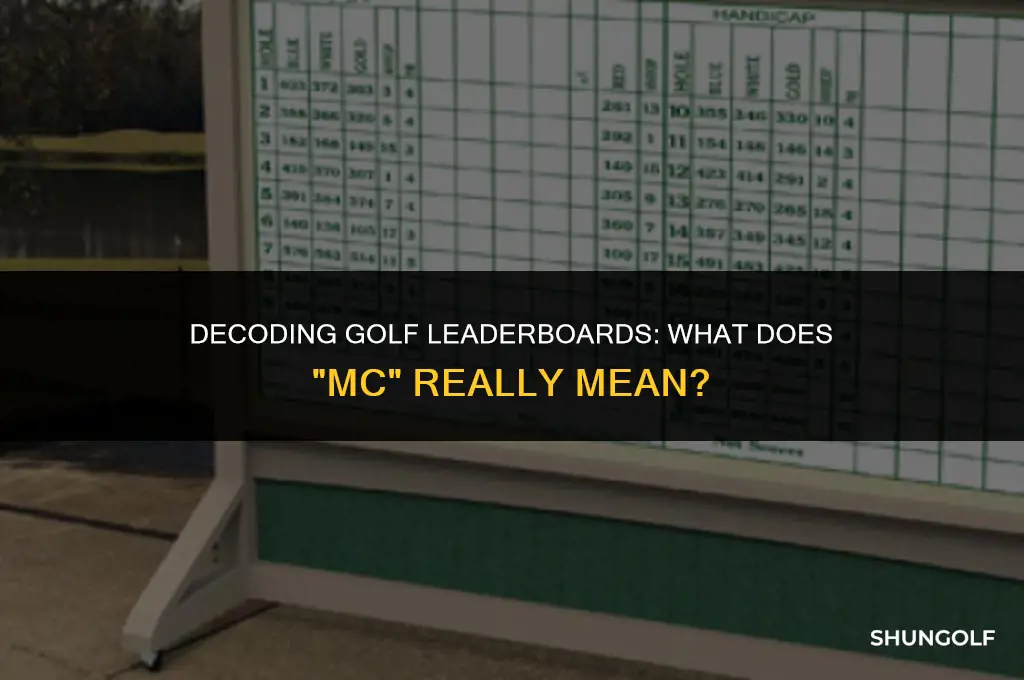 what does mc mean on golf leaderboard