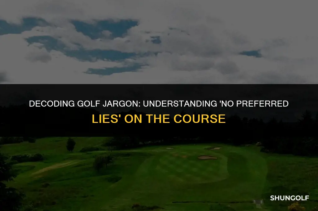 what does no preferred lies mean in golf