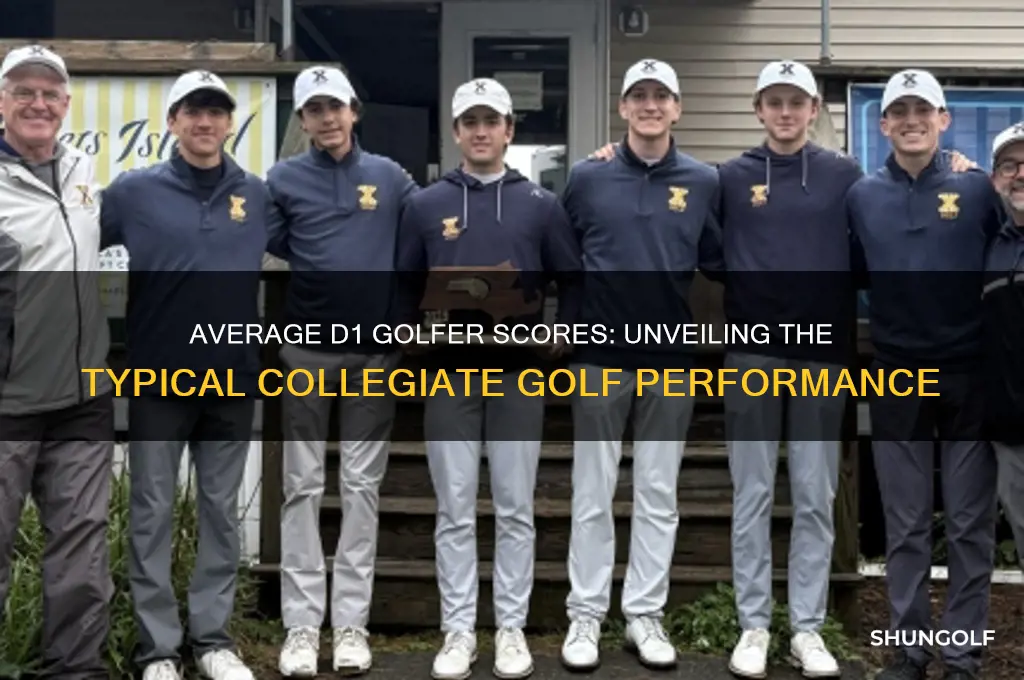 what does the average d1 golfer shoot