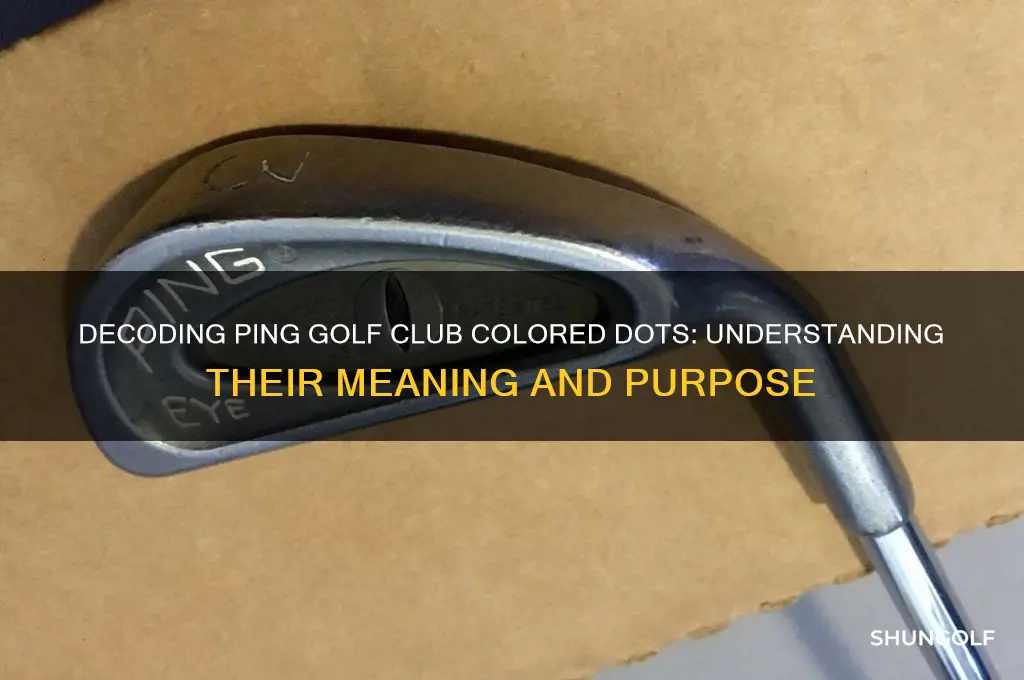 what does the colored dots on ping golf clubs mean